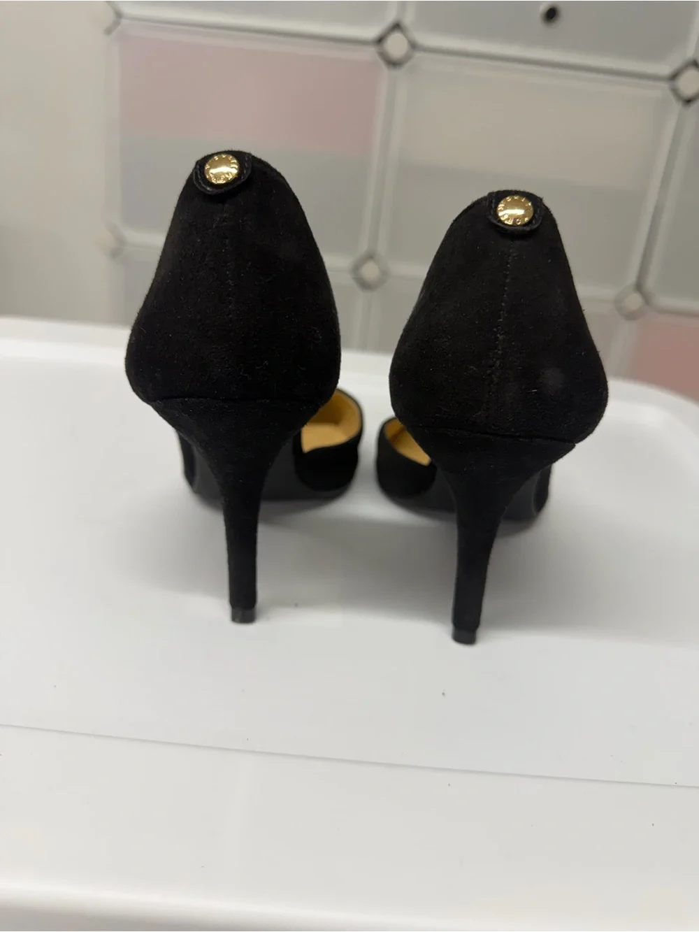 Michael Kors Black Suede Pointed Toe D'Orsay Pumps